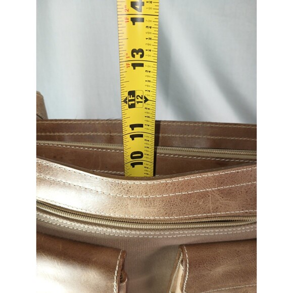 Querro Premium Aged Leather Messenger Bag Quiet Luxury Travel Work School 8 Pock - Picture 5 of 11